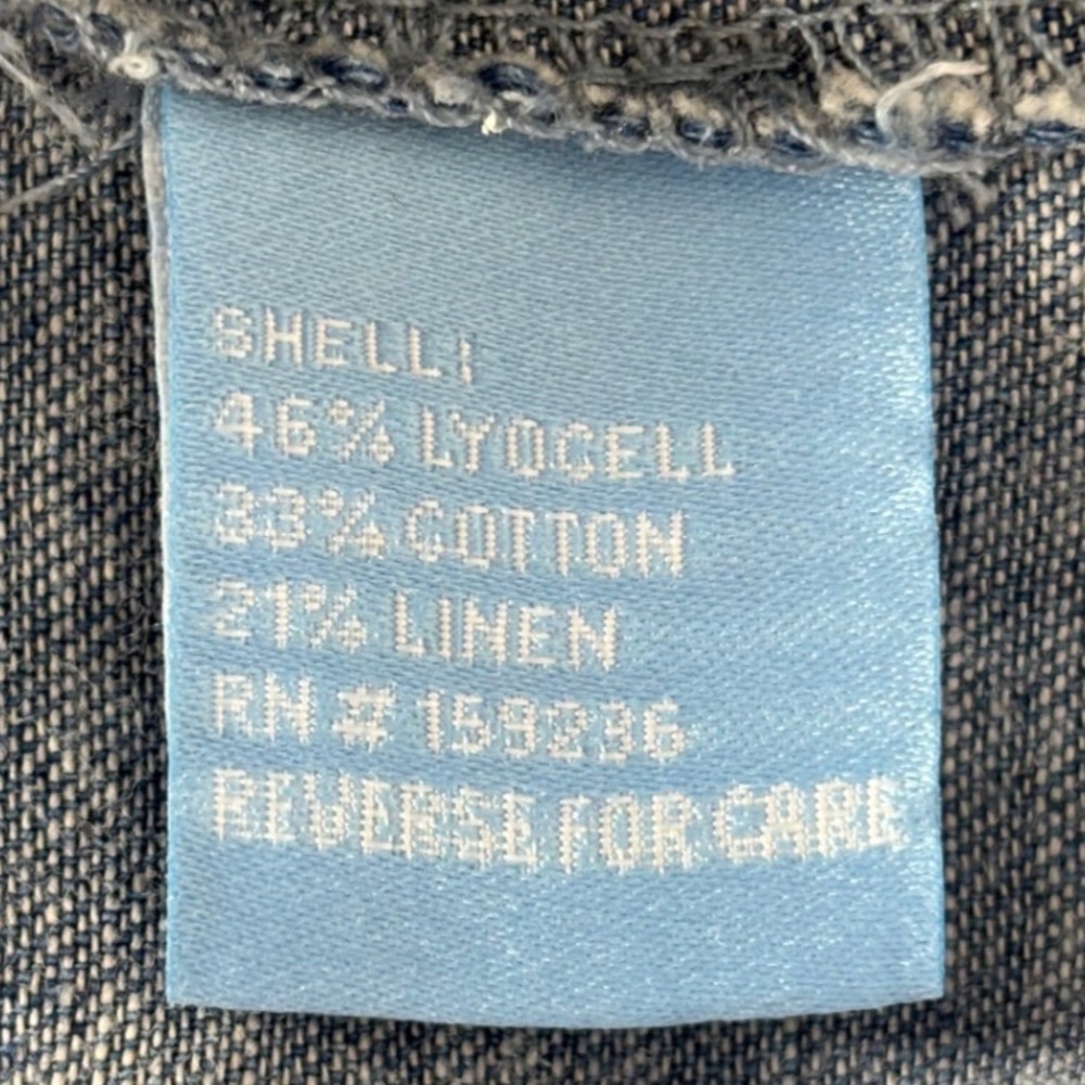 J.McLaughlin Womens Blue Denim Chambray Shirt Dress Midi Pockets Size L - Picture 12 of 15